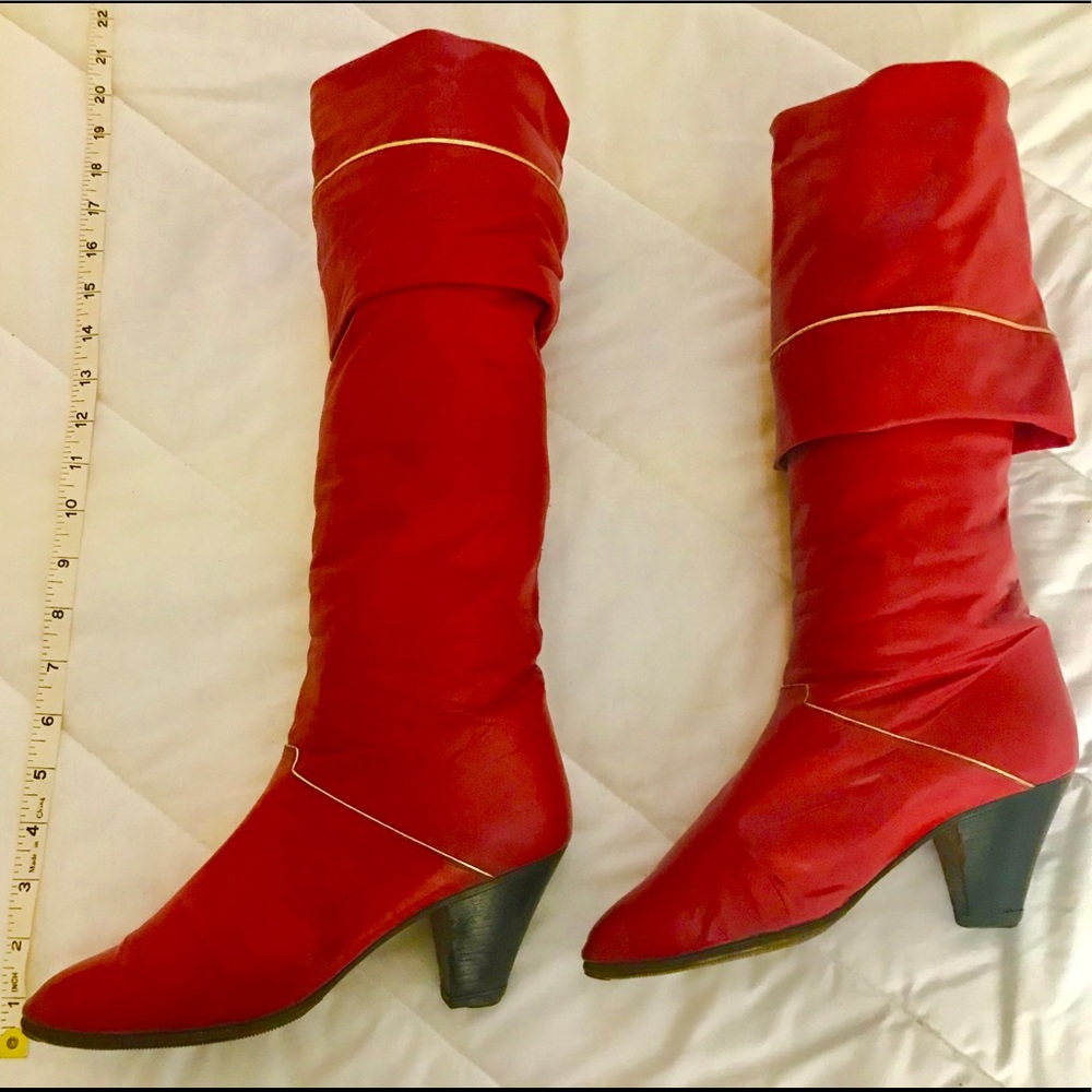 Italian Red leather boots
